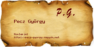 Pecz György névjegykártya